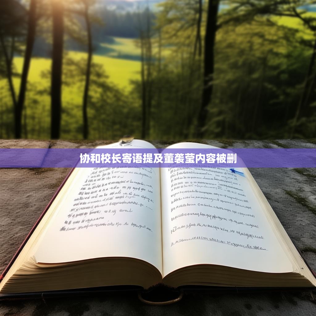 协和校长寄语提及董袭莹内容被删